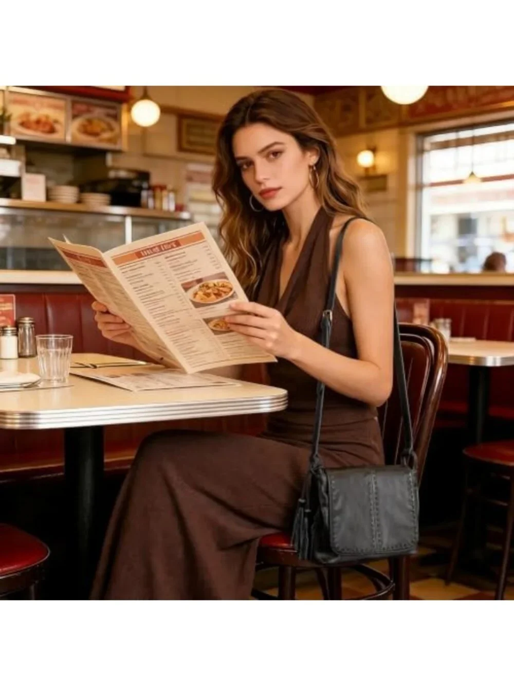 Vintage Leather Crossbody Bag for Women, Genuine Leather Purse, RFID